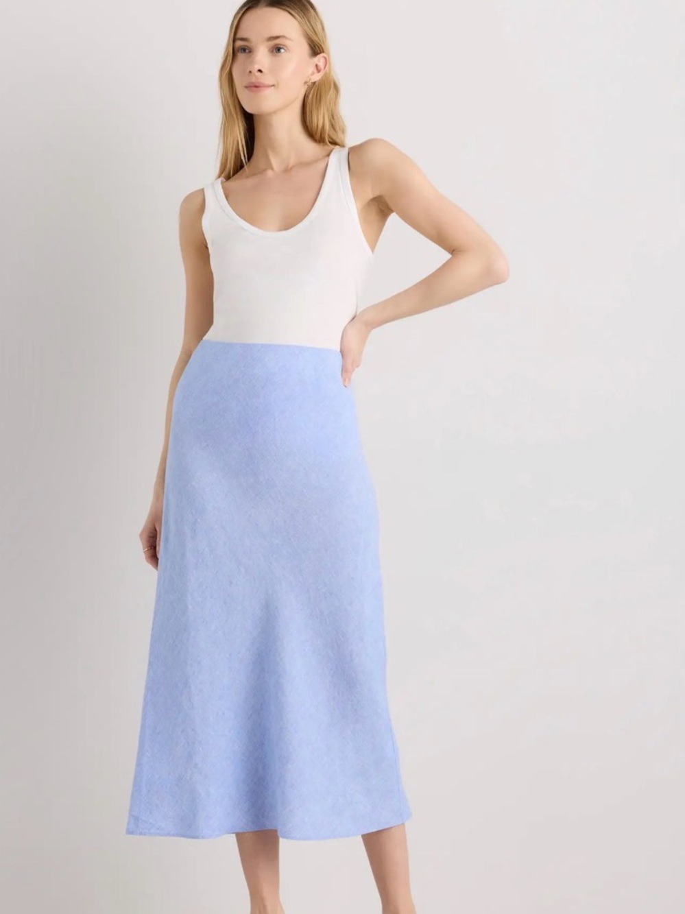 Quince Linen Midi Skirt – Linen Slip Skirt